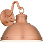 Jameson Outdoor Wall Lantern - Aged Copper / White