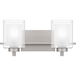 Kolt A19 LED Bathroom Vanity Light - Brushed Nickel / Clear