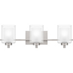 Kolt A19 LED Bathroom Vanity Light - Brushed Nickel / Clear