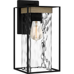 Longwood Outdoor Lantern - Matte Black / Clear Hammered