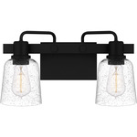 Lydia Bathroom Vanity Light - Matte Black / Clear Seedy