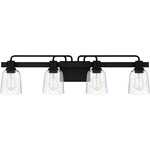 Lydia Bathroom Vanity Light - Matte Black / Clear Seedy