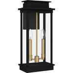 Noelle Outdoor Wall Lantern - Matte Black / Gold / Clear