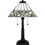 Galahad Tiffany Table Lamp - Matte Black / Tiffany Multicolor