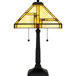 Orson Tiffany Table Lamp - Matte Black / Tiffany Multicolor