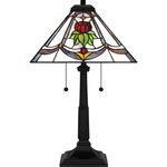 Collingwood Tiffany Table Lamp - Matte Black / Tiffany Multicolor