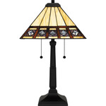 Chardonnay Tiffany Table Lamp - Matte Black / Tiffany Multicolor