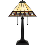 Chardonnay Tiffany Table Lamp - Matte Black / Tiffany Multicolor