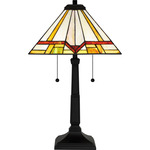 Frederick Tiffany Table Lamp - Matte Black / Tiffany Multicolor