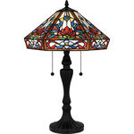 Brenner Tiffany Table Lamp - Matte Black / Tiffany Multicolor