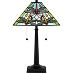 Kirkwood Tiffany Table Lamp - Matte Black / Tiffany Multicolor