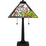 Herron Tiffany Table Lamp - Matte Black / Tiffany Multicolor