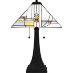 Winchester Tiffany Table Lamp - Matte Black / Tiffany Multicolor