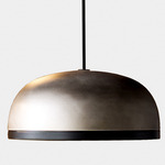Molly Pendant - Sand Black Ring / Pewter Dome