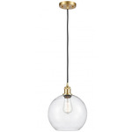 Ballston Athens Cord Hung Pendant - Satin Gold / Clear Seedy