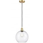 Ballston Athens Cord Hung Pendant - Satin Gold / Clear
