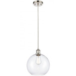 Ballston Athens Cord Hung Pendant - Polished Nickel / Clear