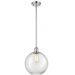 Athens Stem Hung Pendant - Polished Chrome / Clear