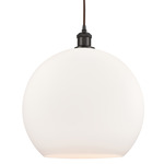 Ballston Athens Large Cord Hung Pendant - Oil Rubbed Bronze / Matte White