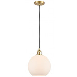 Ballston Athens Cord Hung Pendant - Satin Gold / Matte White