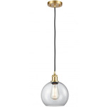 Ballston Athens Cord Hung Pendant - Satin Gold / Clear