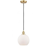 Ballston Athens Cord Hung Pendant - Satin Gold / Matte White