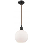 Ballston Athens Cord Hung Pendant - Oil Rubbed Bronze / Matte White