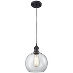 Ballston Athens Cord Hung Pendant - Matte Black / Clear