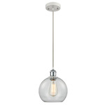 Athens WPC Pendant - White / Polished Chrome / Clear