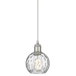 Athens Water Glass Pendant - Brushed Satin Nickel / Clear Water