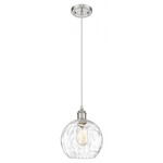 Athens Water Glass Pendant - Brushed Satin Nickel / Clear Water