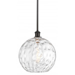 Athens Water Glass Stem Pendant - Oil Rubbed Bronze / Clear Water