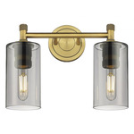 Crown Point Bathroom Vanity Light - Brushed Brass / Smoked