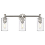 Crown Point Bathroom Vanity Light - Satin Nickel / Clear Seedy