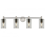 Crown Point Bathroom Vanity Light - Satin Nickel / Smoked