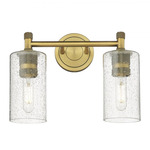 Crown Point Bathroom Vanity Light - Brushed Brass / Clear Seedy