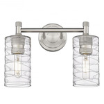 Crown Point Bathroom Vanity Light - Satin Nickel / Clear Swirl