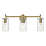 Crown Point Bathroom Vanity Light - Brushed Brass / Clear Seedy