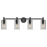 Crown Point Bathroom Vanity Light - Matte Black / Smoked