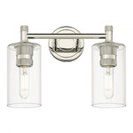 Crown Point Bathroom Vanity Light - Polished Nickel / Clear