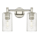 Crown Point Bathroom Vanity Light - Polished Nickel / Clear Seedy