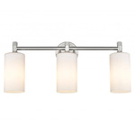 Crown Point White Bathroom Vanity Light - Satin Nickel / White