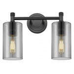 Crown Point Bathroom Vanity Light - Matte Black / Smoked