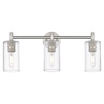 Crown Point Bathroom Vanity Light - Satin Nickel / Clear