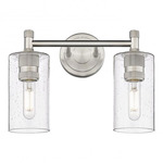 Crown Point Bathroom Vanity Light - Satin Nickel / Clear Seedy