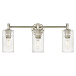 Crown Point Bathroom Vanity Light - Polished Nickel / Clear Seedy