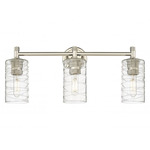 Crown Point Bathroom Vanity Light - Polished Nickel / Clear Swirl