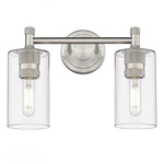 Crown Point Bathroom Vanity Light - Satin Nickel / Clear