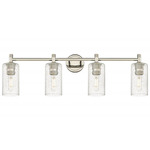 Crown Point Bathroom Vanity Light - Polished Nickel / Clear Seedy