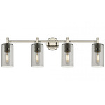 Crown Point Bathroom Vanity Light - Polished Nickel / Smoked